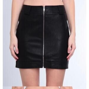 After Market Black Kali Faux Leather Zip Skirt, Size Small